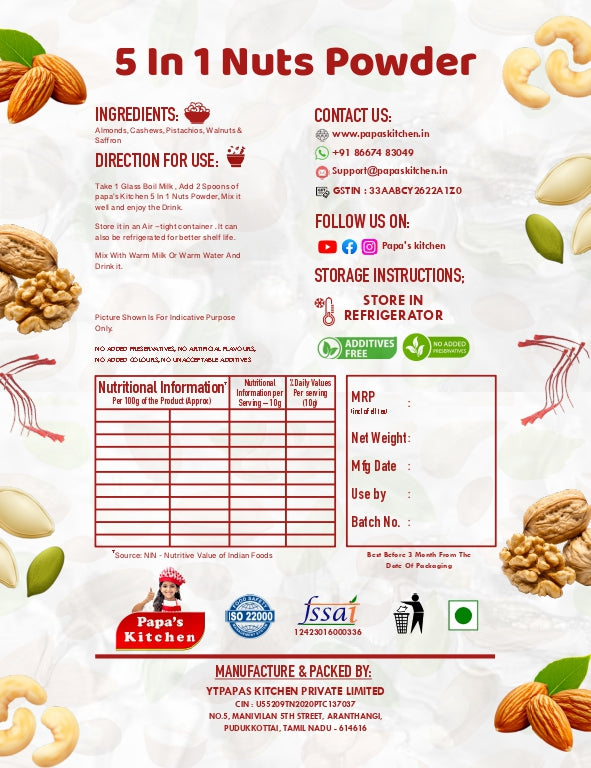 5 in 1 Nuts Powder 100g
