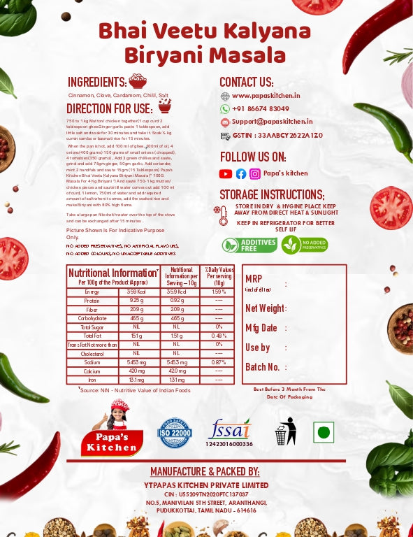 Biriyani Masala 50g