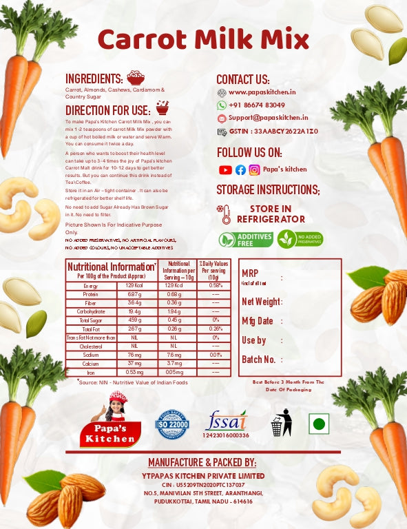 Carrot Malt / Milk Mix 250g