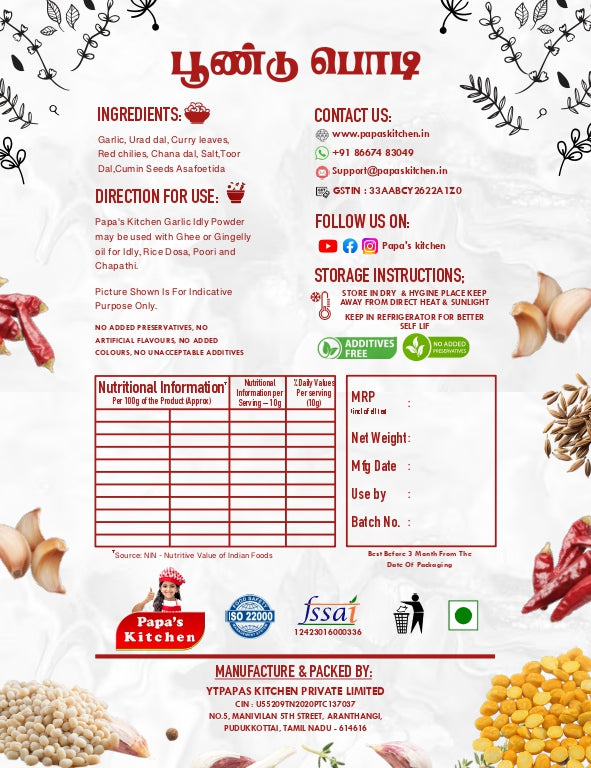 Garlic Podi 200g