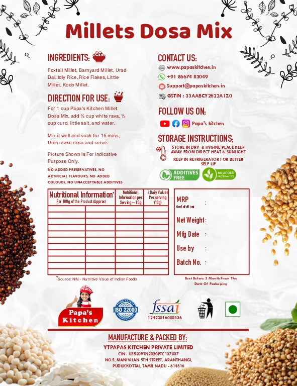 Millet Dosa Instant Mix 500g